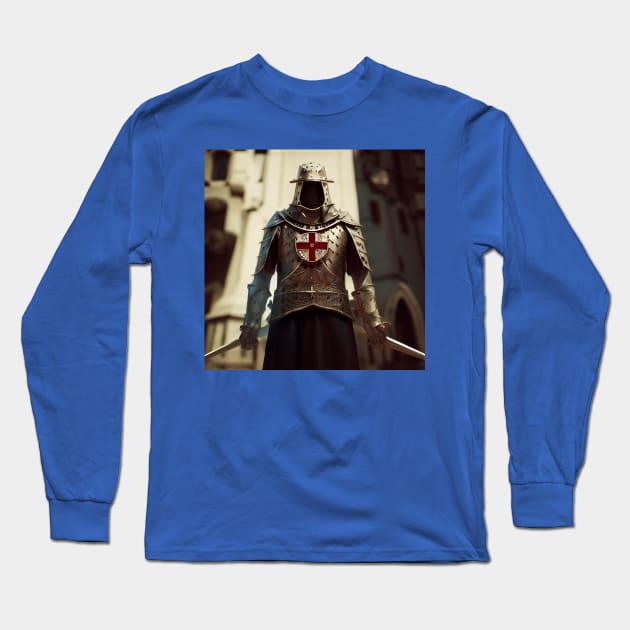 Knights Templar in The Holy Land Long Sleeve T-Shirt by Grassroots Green